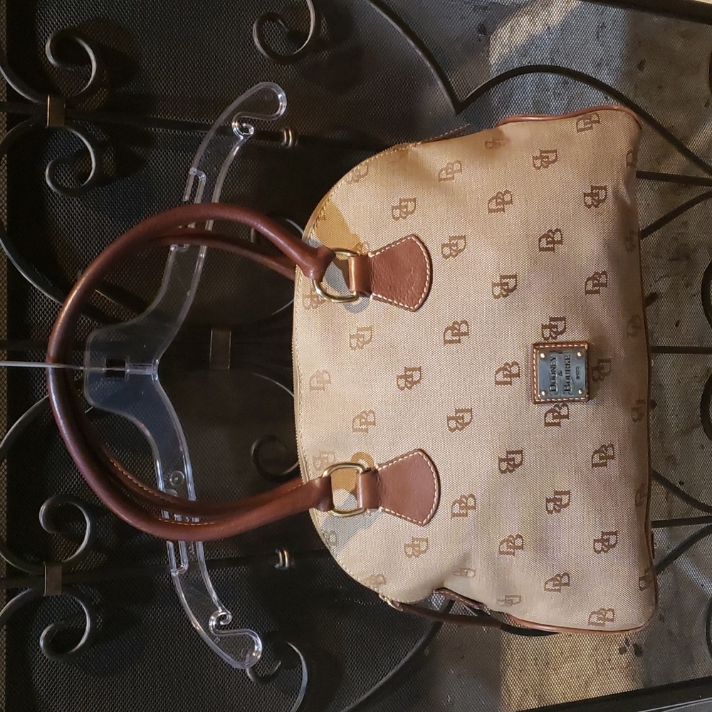 Dooney & Bourke tan signature canvas dome purse